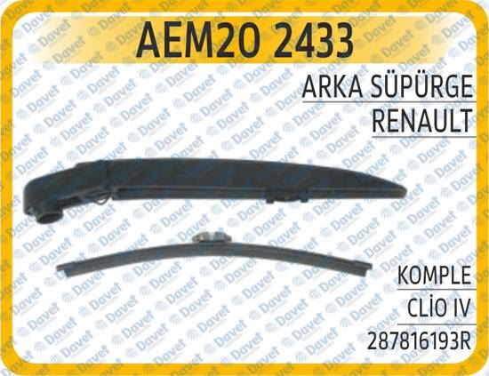 AEM 202433 Arka Silecek Supurgesi Komple Renault Clio Iv